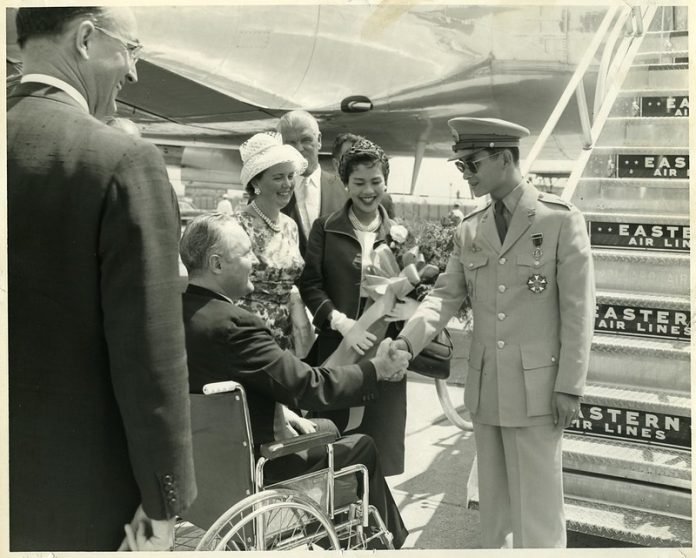Mayor John F. Collins and Mary Collins with Queen Sirikit and King Bhumibol Adulyadej of Thailand