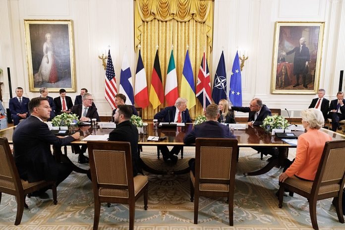 EU, NATO members and Zelenskyy in Washington D.C., 18 August 2025