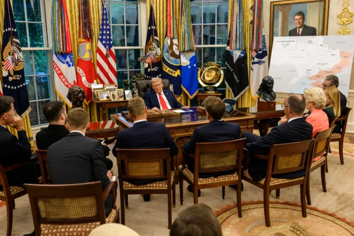 President Trump hosts European Leaders in Oval Office