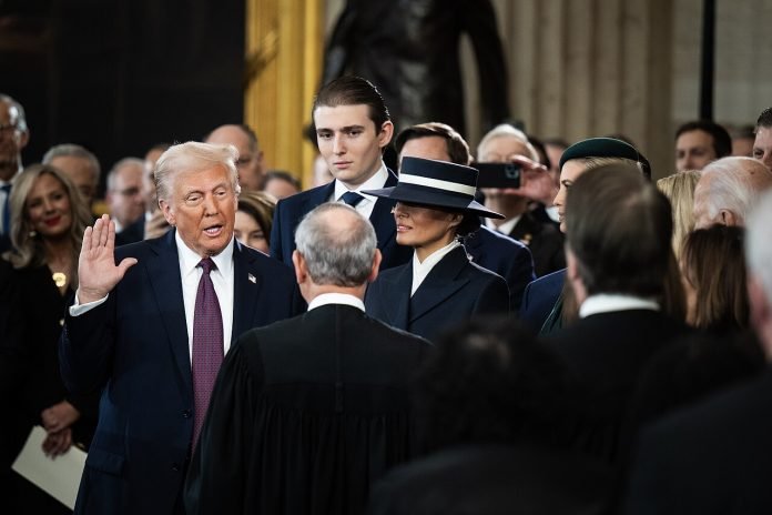 Donald Trump takes the oath of office 2025