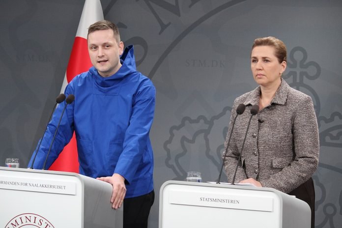 Greenlandic leader Jens Frederik-Nielsen announcing "We choose Denmark" at a January 2026 press confrence with Mette Frederiksen in response to Trump's threats to invade or annex the country