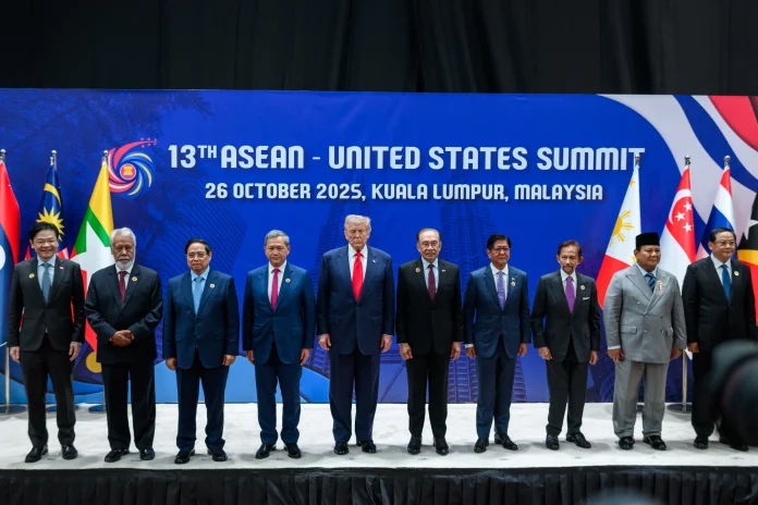 President Donald Trump attends the ASEAN Summit at the Kuala Lumpur Convention Center