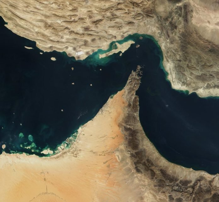 Satellite image of Straits of Hormuz