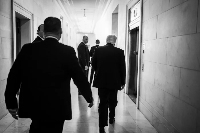 President Donald J. Trump at the Supreme Court after attending oral arguments in the landmark birthright citizenship case