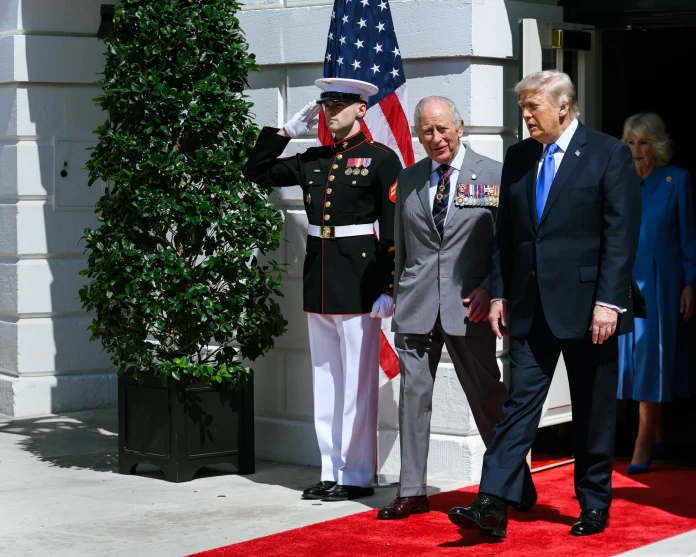 President Donald J. Trump and First Lady Melania Trump bid farewell to King Charles III and Queen Camilla at the conclusion of their official visit to the United States, Thursday, April 30, 2026