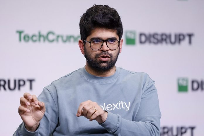 Aravind Srinivas, Co-Founder & CEO of Perplexity, speaks onstage during TechCrunch Disrupt 2024
