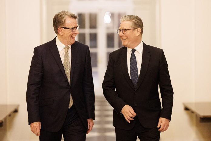 Peter Mandelson and Starmer in February 2025